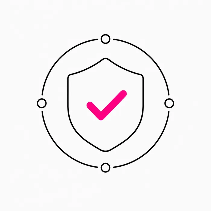 Ilustración de un escudo con una marca de verificación